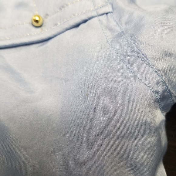 Maurada Vintage Sky Blue Silk Bomber Jacket PM GUC - Picture 10 of 12